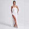 Hot-selling new tube top dress, sexy side split irregular hip wrap skirt in European and American summer