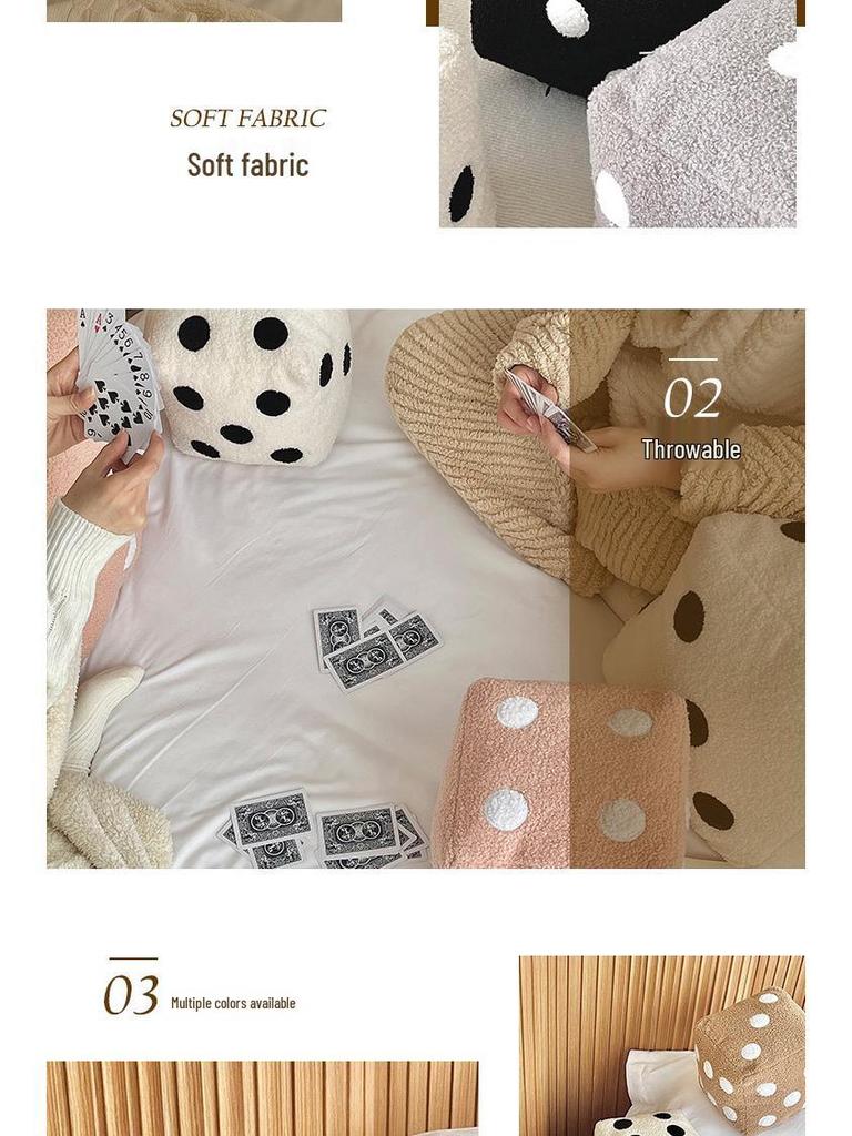 Kreatives minimalistisches Würfel Plüsch Überwurfkissen zur Heimdekoration - Lustiges Sofakissen & Futon Bodenmatte