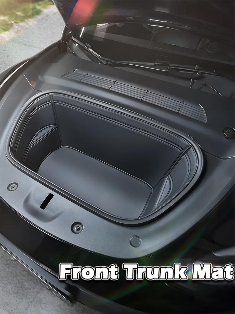

Tesla Model Y/3 Juniper/Highland Custom White Leather Trunk Mat with Embroidery Logo,Full Coverage Liner,Precise Fit Protection Model Y Juniper