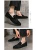 Men's Formal Leather Slip-On Loafers for Business, Mesh Nightclub, Hairstylists, and Driving.