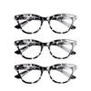 3PCS Women's Full Frame Presbyopia Glasses New Retro Cat Eye Reading Glasses Fashionable Clear Lens HD Far Sight Glasses