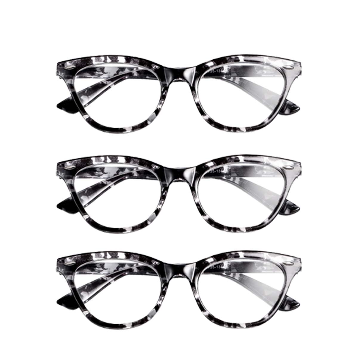 

3PCS Women s Full Frame Presbyopia Glasses New Retro Cat Eye Reading Glasses Fashionable Clear Lens HD Far Sight Glasses 2.0
