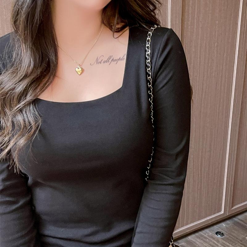 

Большие размеры женские топы ранней осени высокого качества футболка с правым плечом женская рубашка из чистого хлопка с длинными рукавами, которую можно носить на улице 3XL