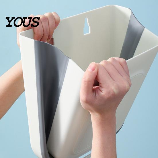 Wall Mounted Kitchen Bin Cabinet Trash Bin, Compact Hanging Garbage Can, Foldable Over The Door Space Saving Container for Bathroom Office And
