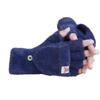 Plush Flip-Top Faux Mink Velvet Half-Finger Gloves - Thick Warm Knit for Autumn/Winter Writing