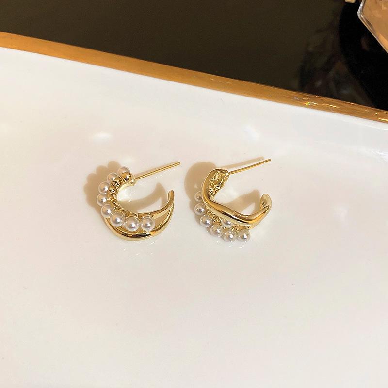 High-end wheat ear zircon ear buckle year-old niche fashion design earrings popular versatile temperament earrings