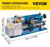 Mini Metal Lathe 550W Variable Speed Metal Lathe 50 to 2500Rpm Precision Mini Benchtop Lathe 7x14 Inch for Mini Precision Parts Processing Sample