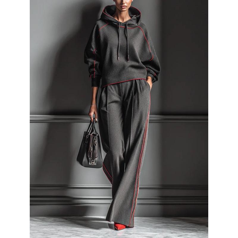 

European and American Style Loose Casual Two-piece Set: Long-sleeved Hoodie and Trousers 3XL