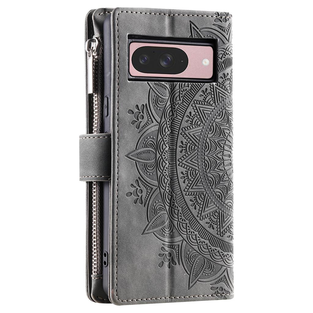 Style 006 For Google Pixel 9/9 Pro Wallet Case PU Leather Phone Cover Mandala Flower Pattern