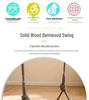 Solid Wood Anti-Corrosion Curved Swing for Children (Indoor/Outdoor)