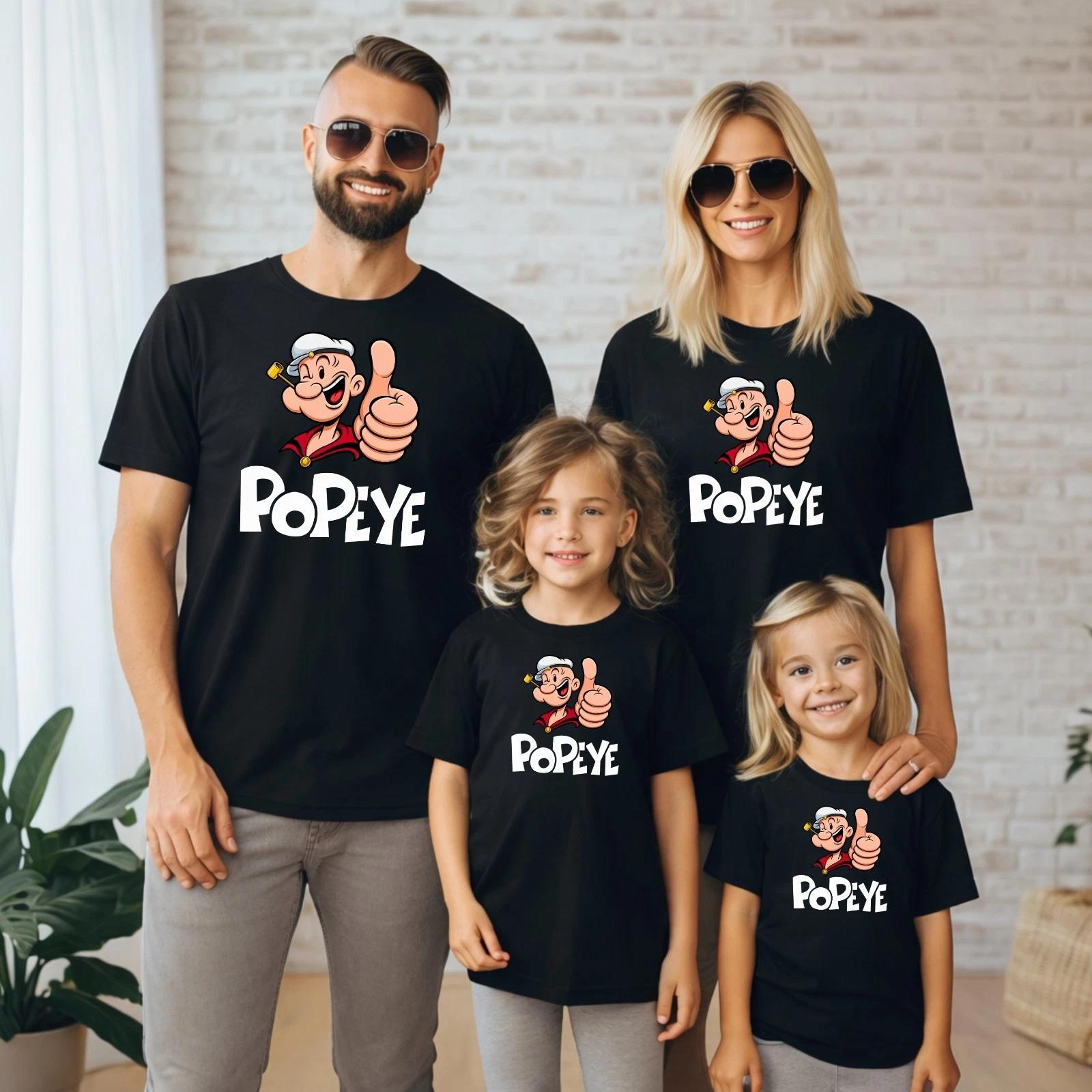 Popeye T-Shirt Retro Vintage The Sailor Man Cartoon Spinach Kids & Adults Top XXXL