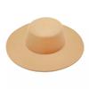 Wide Brim Felt Hat Hepburn Style Panama Hat New Flat-top Cap  Jazz