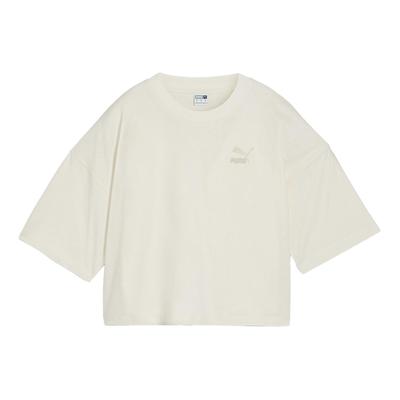 Better Classics Solid Color Casual Loose Round Neck Short Sleeve Drop Shoulder T-Shirt Women Tops Natural 624226-99
