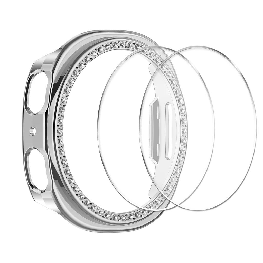 Diamond Case+ Glass For Samsung galaxy watch 8 40mm 44mm Accessories PC Protective Bumper shell for galaxy watch 8 cover