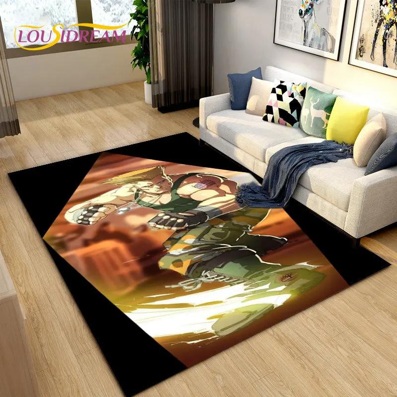 Street Fighter Retro Game Gamer Area Rug,Carpet Rug for Living Room Bedroom Sofa Doormat Decoration, Kid Play Non-slip Floor Mat