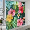 Bunte tropische Hibiskusblumen Duschvorhang Waschbar Schmutzabweisend Duschkopf wasserdicht Polyester Badezimmervorhang