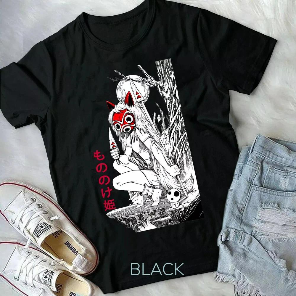 Princess Mononoke New Unisex Shirt Hayao Miyazaki Studio Ghibli Shirt Black S