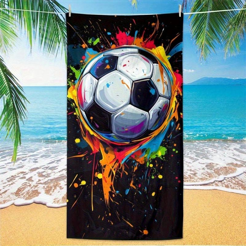 Newest Large Beach Towel Water Splash Soccer Sports Print Beach Towel Men Quick Dry Pool Bath Towel