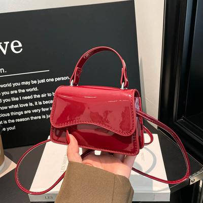 Borsa a Spalla da Lavoro in Stile Retrò, alla Moda e Semplice, con Finitura a Specchio e Forma Quadrata Piccola