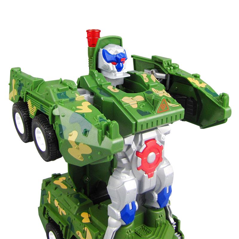 Electric Universal Deformation Armored Vehicle Deformation Car Stage Light Music Automatic Deformation Robot Electric Toy