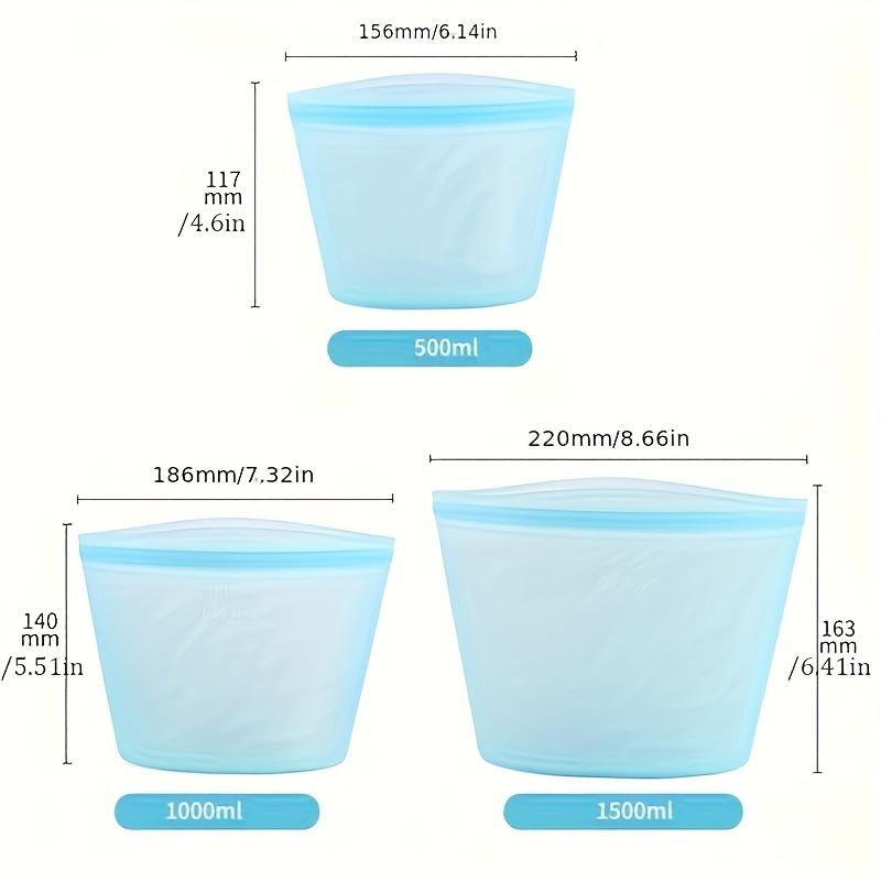 3PCS Silicone Food Storage Bag Reusable Stand Up Zip Leakproof Containers Fresh Bag Food Storage Fresh Wrap Ziplock