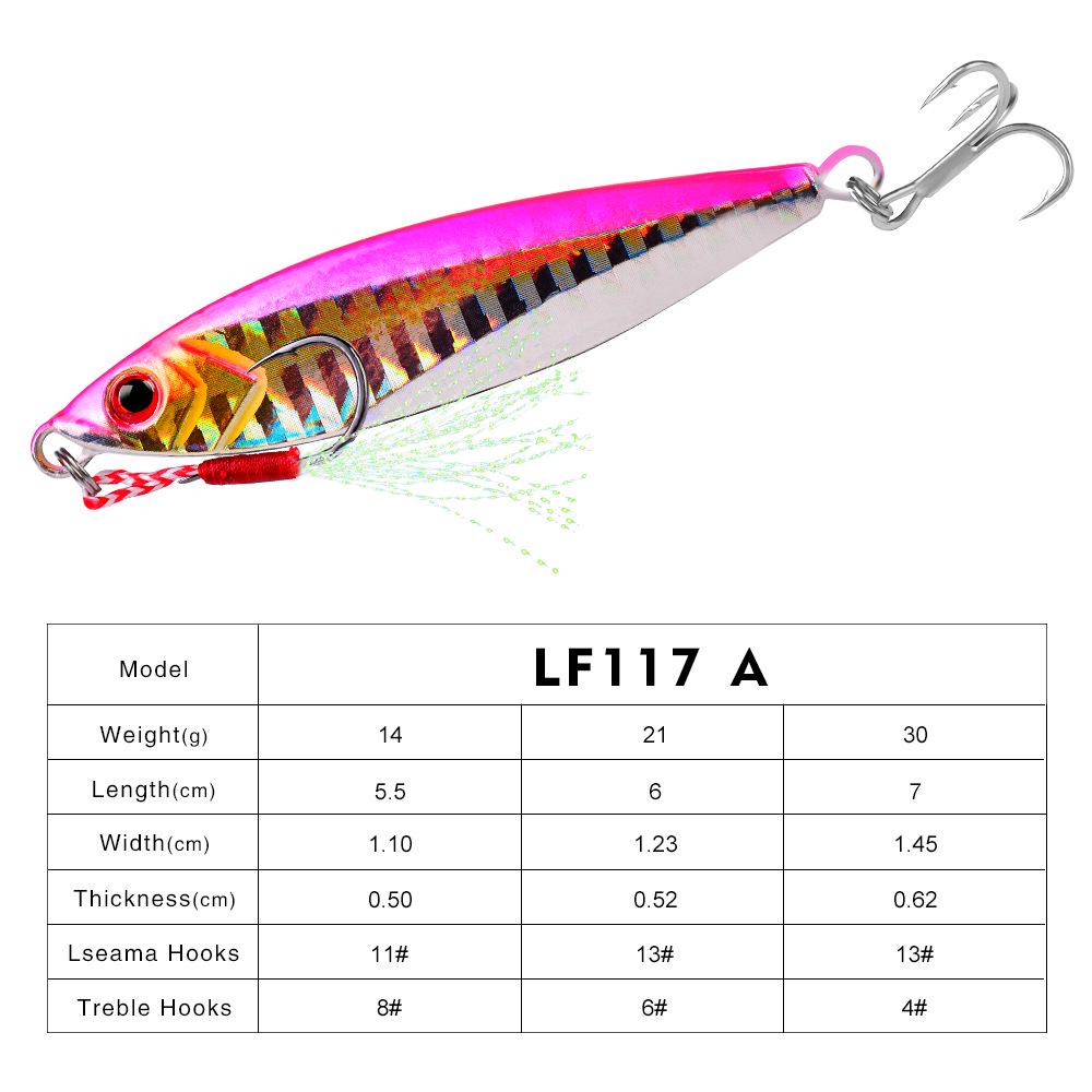 Luya Bionic Metal Fishing Lure - Iron Plate Sinking Lead Fish for Long-Distance Casting (14g, 21g, 30g)