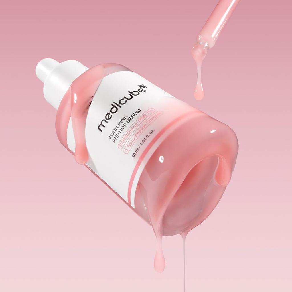 Sérum de beauté en ampoule rose Medicube PDRN, injection de saumon, acupuncture hypoallergénique, cosmétiques coréens, sérum peptidique rose Medicube 10 000 ppm