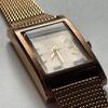 Used MARGARET HOWELL idea Margaret Howell Watch Square Pink Gold Mesh Belt