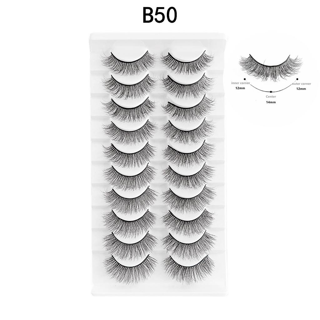 Messy Fried Hair Artificial Imitation Mink Eyelashes False Eyelashes Faux Mink Eyelashes Ten Pairs
