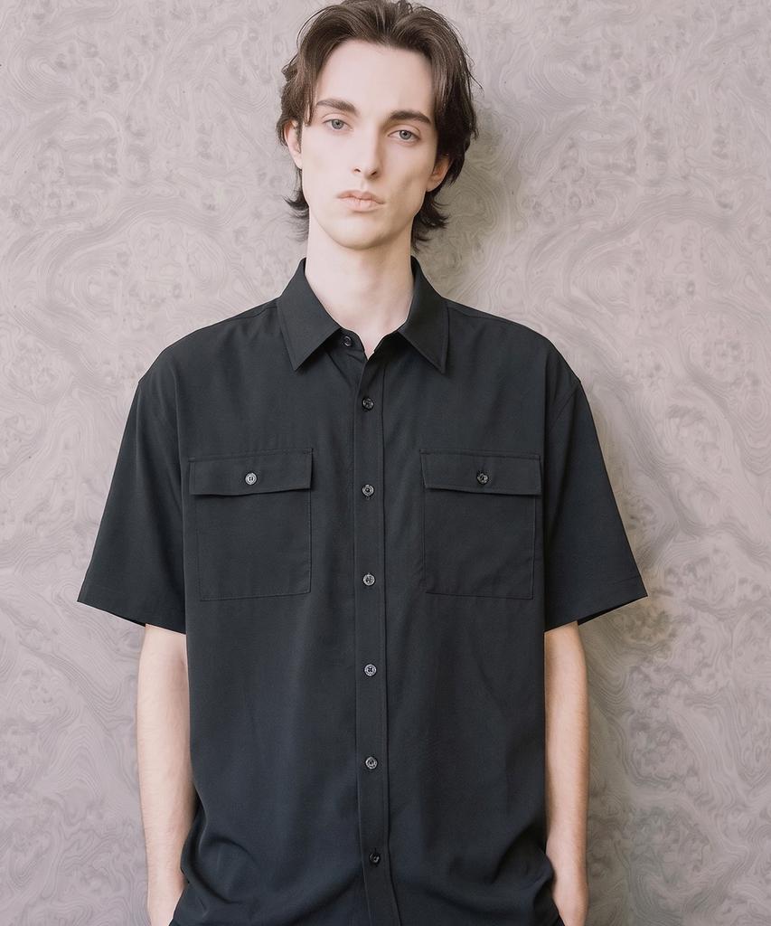 Leondi Cool Tencel Half Shirt - Black