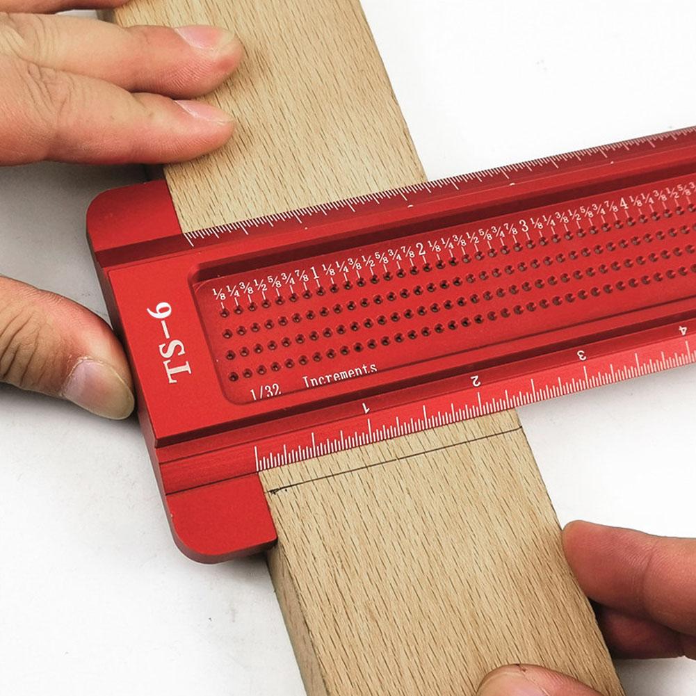 T Type Woodworking Scriber Gauge Aluminum Alloy Hole Ruler Carpenter Measuring Tool