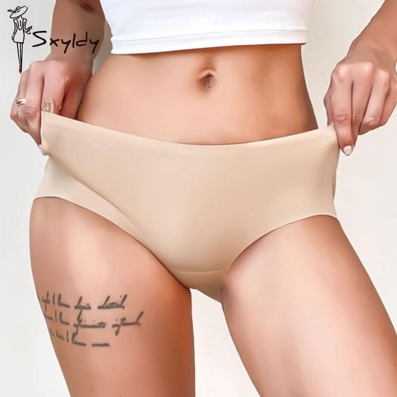 Women's Seamless Panties 7A Mulberry Silk Underpants Solid Color Panties High Stretch Mid-rise Underwear