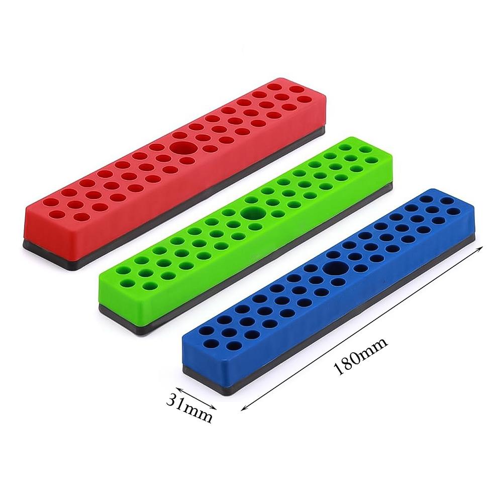 43 Bit Capacity Hex Bit Organizer Magnetic Bit Holder Clutter-Free Workspace