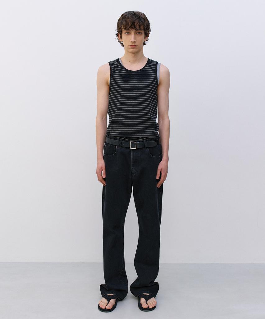 INSILENCE Striped Tank Top Black
