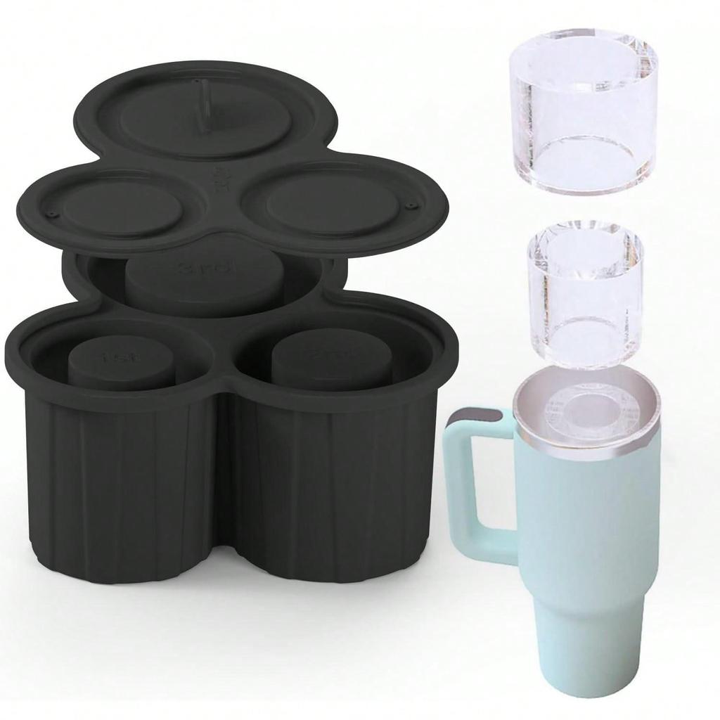 Ice Cube Mold for Stanley Cup Suitable for 40 Ounces Silicone Tray with Lid Hollow Cylindrical Ice Mold Stanley Cup Accessories
