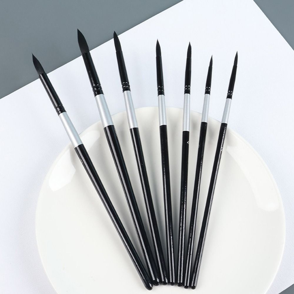 7Pcs/Set Beginner Artist Kit Watercolor Brush Squirrel Hair Bristles Paint Brushes Set  Studio
