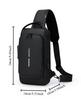 Men'S Secure Password Lock Chest Bag,Stylish Crossbody Bag for Motorcycling And Leisure Activities,Durable Material