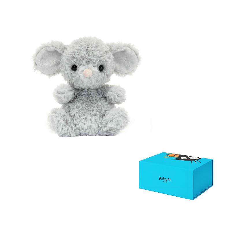 

JELLYCAT Солодкий стиль Маленька мишка Тваринні ляльки Плюшева лялька Висота 15 см У сидячому положенні Full of Sweetness Box сірий колір