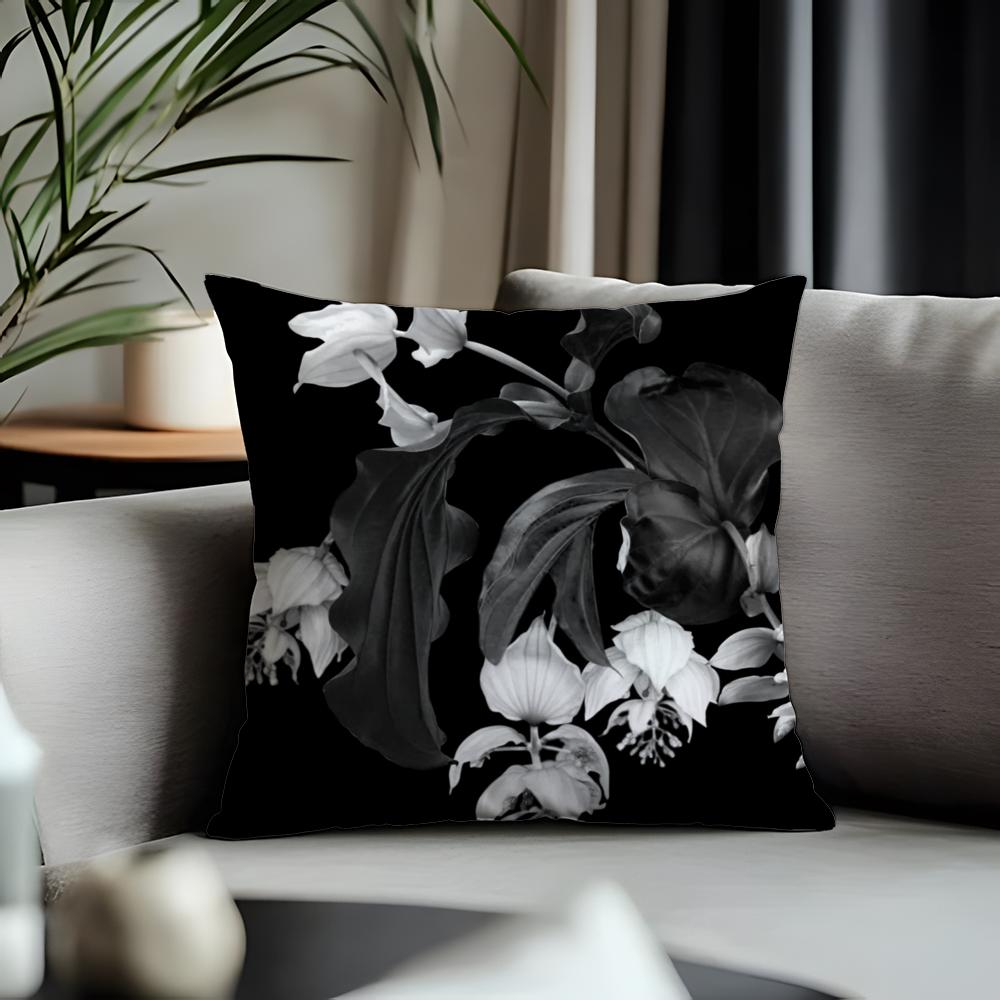 Hot AAallsaints Floraling Cushion Cover Antidustmite Pillowcase Invisible Zipper Silky Short Plush Sofa Cushion Cover