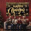 Banner New Year Backdrop Polyester Reusable 2026 Background Cloth Printed Black Golden New Year Wall Decor Cloth Porch Sign