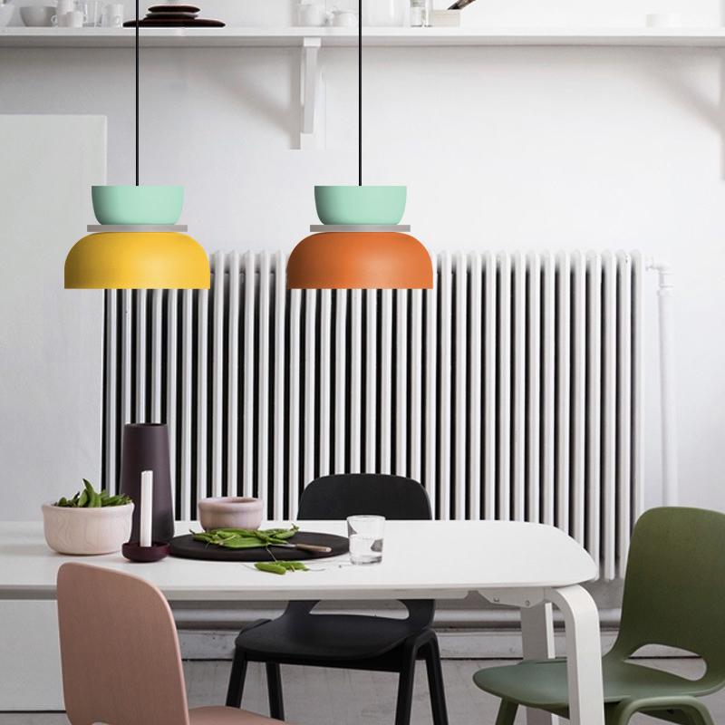Modern Minimalist Macaron Pendant Light Led Hanging Living Room Study Bar Dining Room Bedside Bedroom Indoor Lighting Decor Lamp