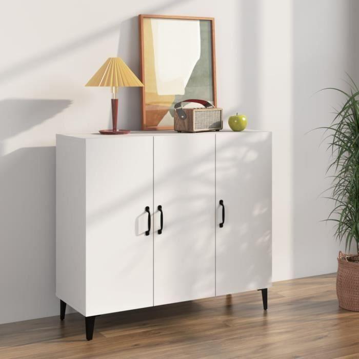 812501 vidaXL Buffet Blanc 90x34x80 cm Bois d'ingénierie