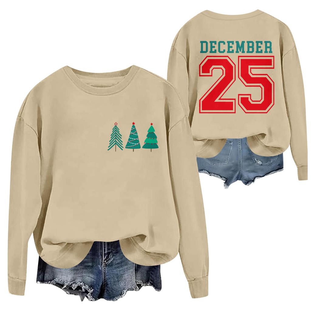 Christmas T-Shirts And Sweatshirts, Women'S Sweatshirts, Long-Sleeved Pullover Sweatshirts, Women'S Long-Sleeved Tops