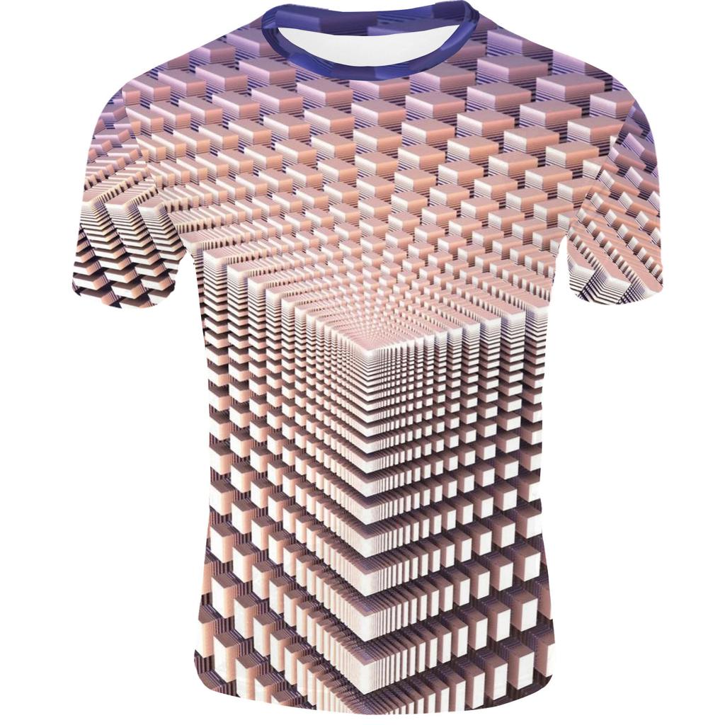 Creative 3D Digital Printed T-shirt for Men's Short Sleeves Tops
