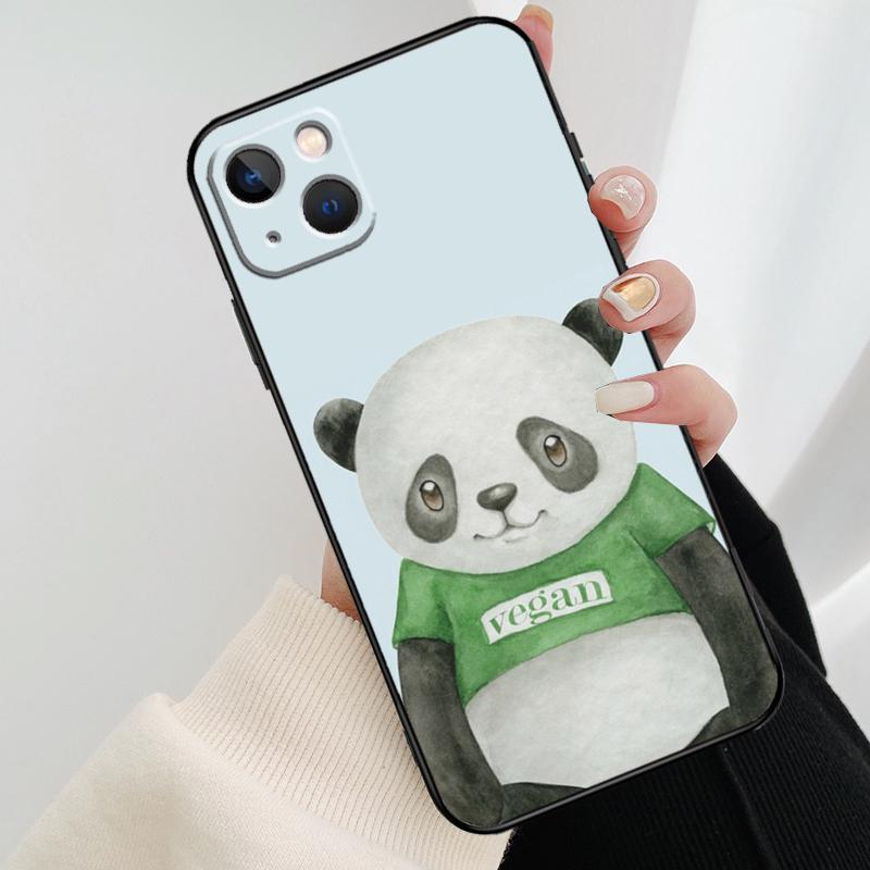 Cartoon Panda Phone Case For iPhone 17 Pro Max 15 14 13 11 12 16 Pro Max mini 15 16 Plus 16e 17 Air Cover