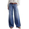 Straight Leg Jeans2025 Spring New European and American Retro Women Embroidery Stretch Straight Wide Leg Jeans