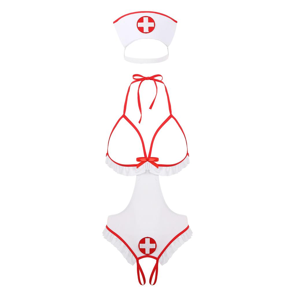Women Sexy Nurse Cosplay Lingerie Set Erotic Costume Sexy Role Play Women Erotic Lingerie Sexy Underwear Games Cosplay Uniform