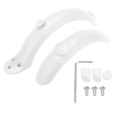 Electric Scooter Front and Rear Fender Mugguard Set with Tools for Xiaomi M365 AccessoriesWhite