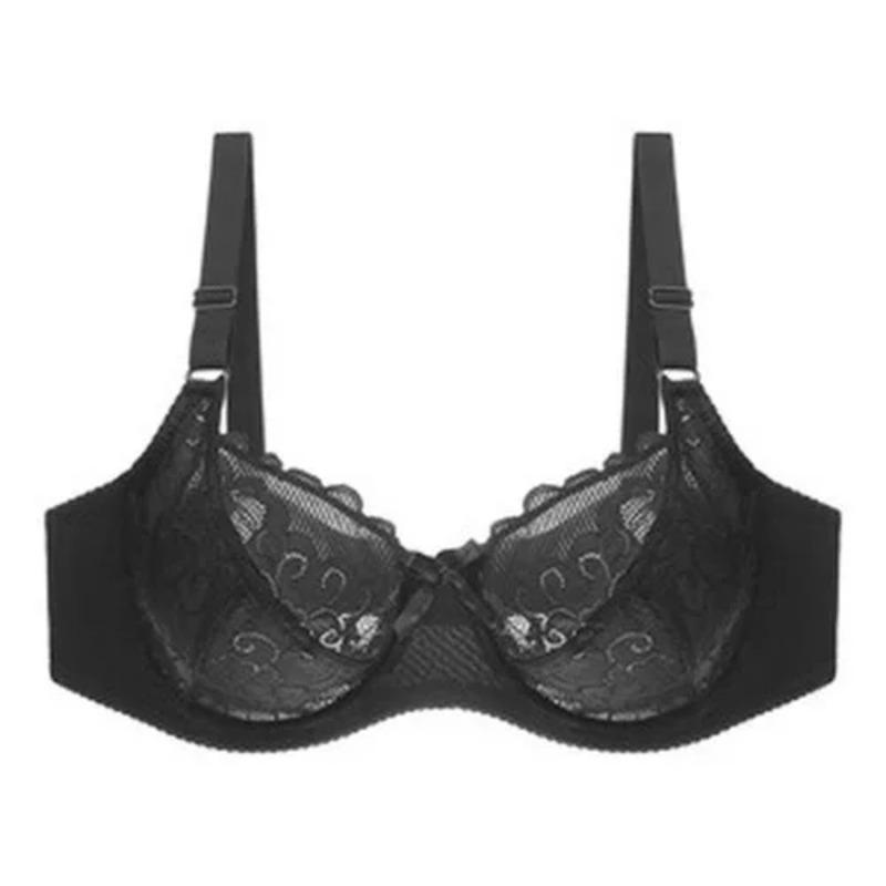 

Увеличить чашку стальное кольцо тонкий разрез пухлый сексуальный бюстгальтер кружево анти провисание женское нижнее белье большого размера 38/85 чёрный