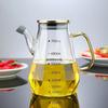 500/700/900ml Home Creative Glass Diamond Oil Bottle with Scale and Handle Kitchen Soy Sauce Vinegar Condiment Storage Container